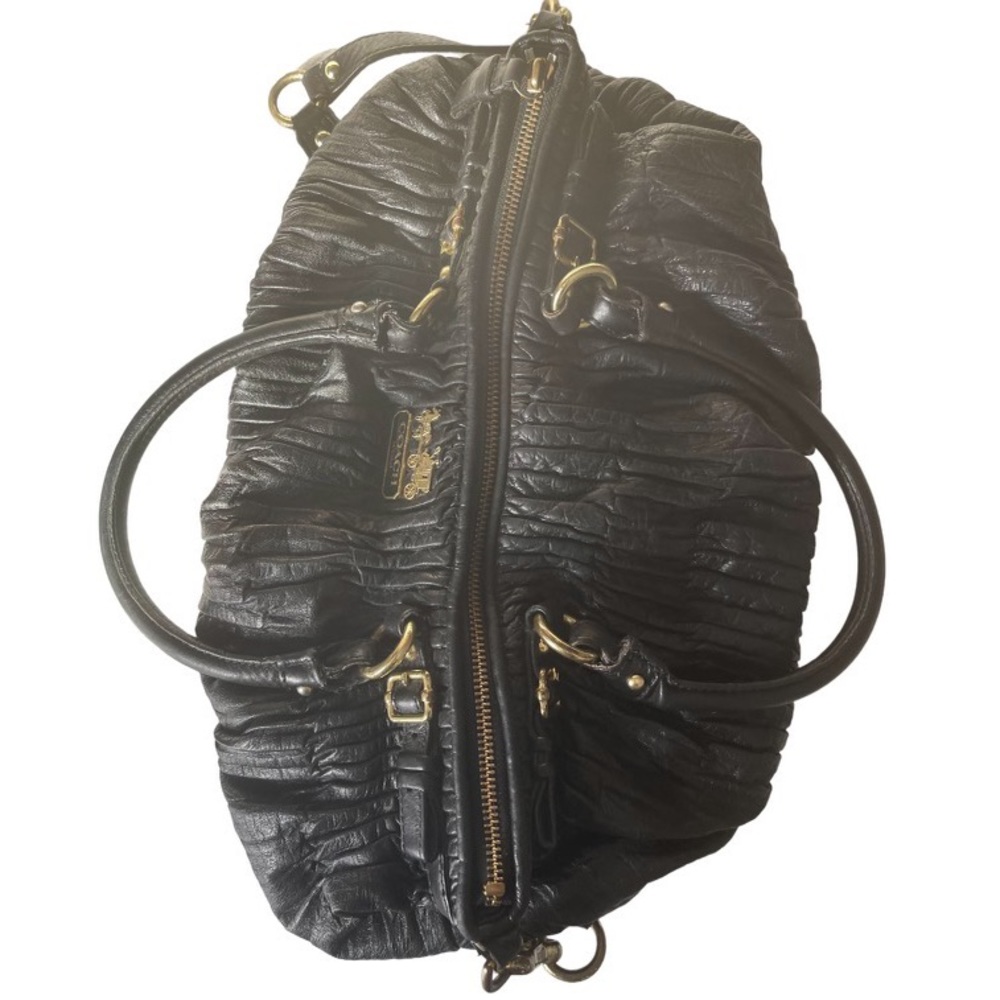Coach Vintage Black Pleated Leather Sophia Madison Bag. - Picture 4 of 8